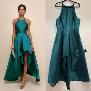 NWT Lulus Broadway Show Emerald Green High-Low Gown